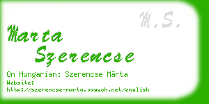 marta szerencse business card
